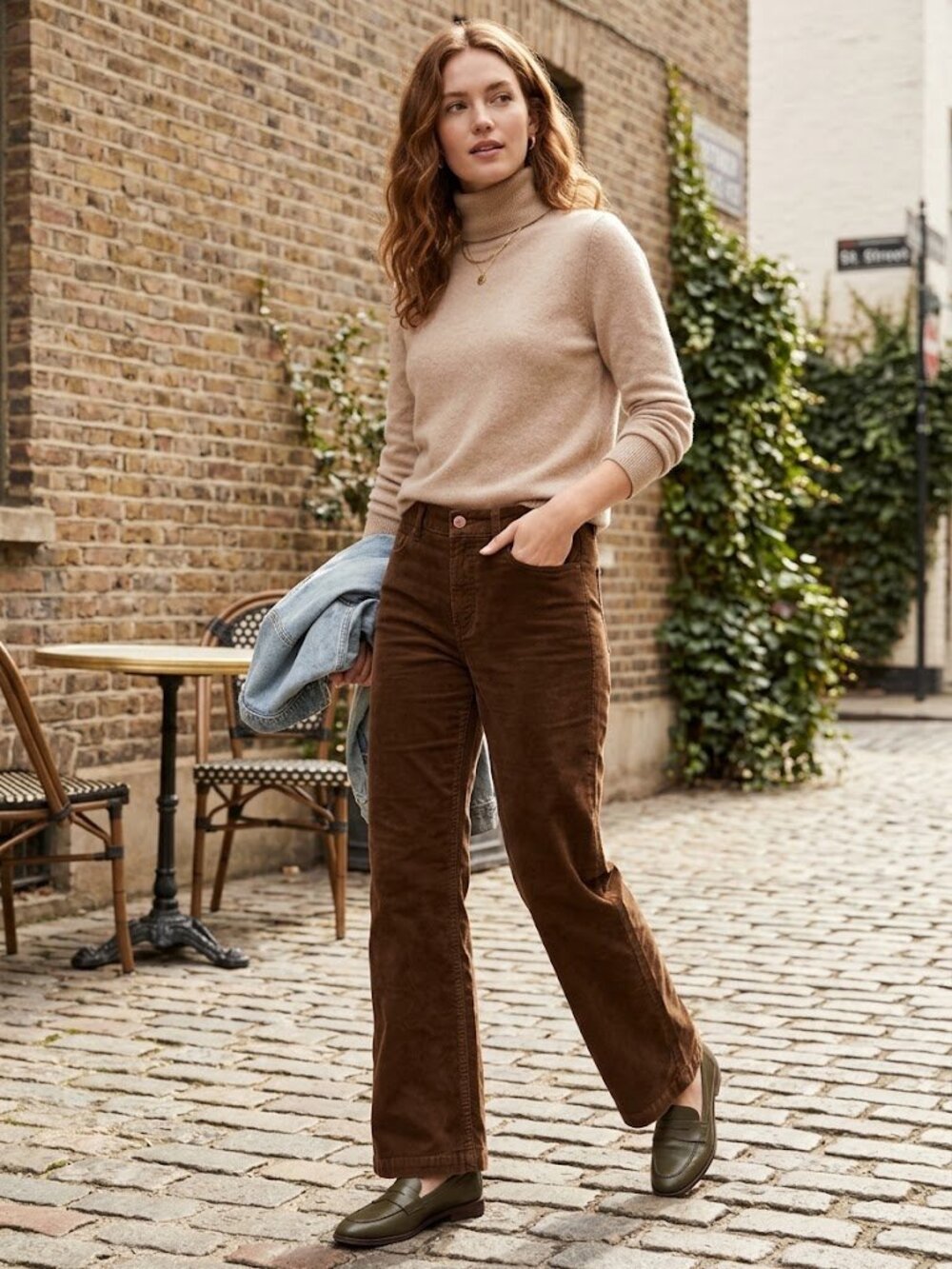J. Crew Corduroy Boot Cut Pants in Brown